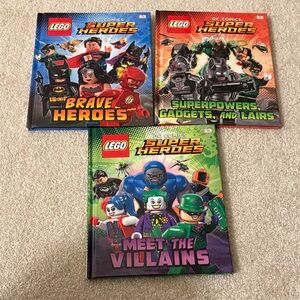 Lego Super Heroes Books - Red, Green, Blue Covers